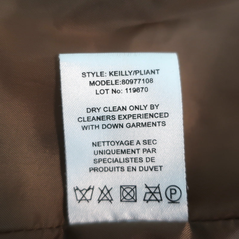 Theory Down Puffer Jacket Keilly Gold Satin Size Petite