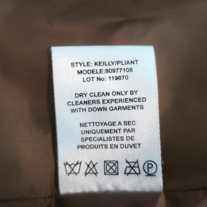 Theory Down Puffer Jacket Keilly Gold Satin Size Petite