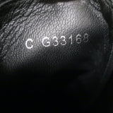 Chanel 17B CC Cap Toe Combat Boots Black Velvet Size 37.5 Lace-Up Ankle Boots