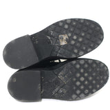 Chanel 17B CC Cap Toe Combat Boots Black Velvet Size 37.5 Lace-Up Ankle Boots