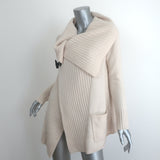 Brochu Walker Toggle Cardigan Ivory Ribbed Wool-Cashmere Size Petite