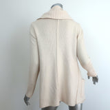 Brochu Walker Toggle Cardigan Ivory Ribbed Wool-Cashmere Size Petite