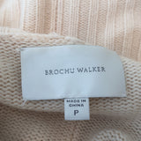 Brochu Walker Toggle Cardigan Ivory Ribbed Wool-Cashmere Size Petite