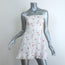 Reformation Kiernan Ruffle Hem Mini Dress White Floral Print Linen Size 2