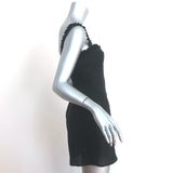 Reformation Ruffle-Trim Mini Dress Janie Black Linen Size 2