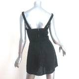 Reformation Ruffle-Trim Mini Dress Janie Black Linen Size 2