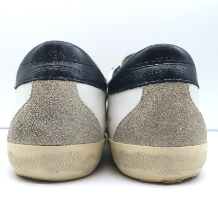Golden Goose Superstar Sneakers White/Navy Leather &amp; Gray Suede Size 46 NEW