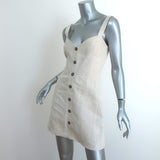 Reformation Button Front Mini Dress Finn Natural Linen Size 4