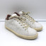 Leather Crown LC06 Low Top Sneakers White Crackle & Rose Gold Metallic Size 37