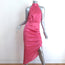 Veronica Beard Halter Midi Dress Gabriella Pink Ruched Satin Size 0 NEW