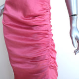 Veronica Beard Halter Midi Dress Gabriella Pink Ruched Satin Size 0 NEW