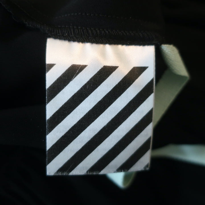 Off-White c/o Virgil Abloh Tiered Ruffle Mini Dress Black Satin Size Small