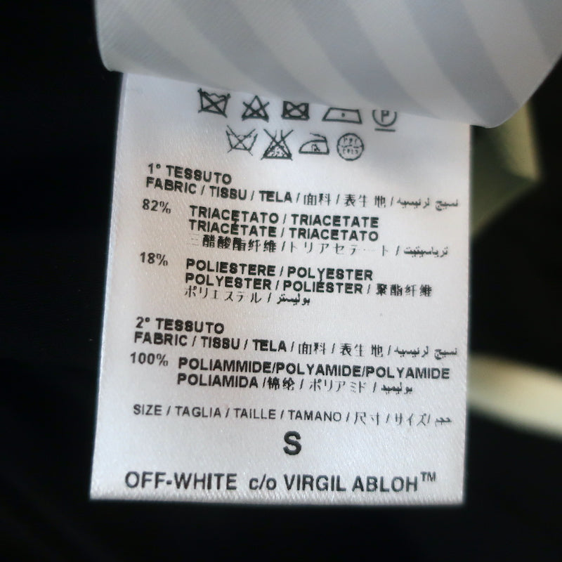 Off-White c/o Virgil Abloh Tiered Ruffle Mini Dress Black Satin Size Small