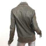 Giorgio Brato Zodiac Patch Leather Bomber Jacket Army Green Size 42