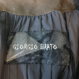 Giorgio Brato Zodiac Patch Leather Bomber Jacket Army Green Size 42