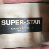 Golden Goose Superstar Sneakers White Leather with Pink Laminated Heel Size 41