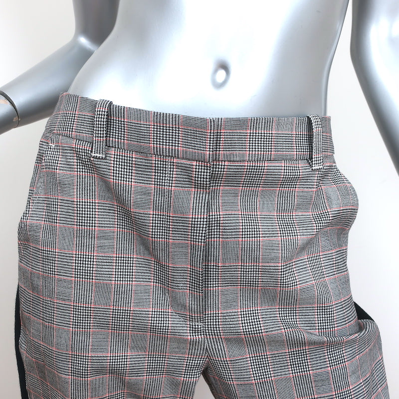 3.1 Phillip Lim Checked Jogger Pants Gray/Black Stretch Wool-Cotton Size 4