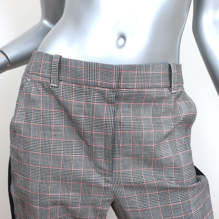 3.1 Phillip Lim Checked Jogger Pants Gray/Black Stretch Wool-Cotton Size 4
