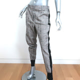 3.1 Phillip Lim Checked Jogger Pants Gray/Black Stretch Wool-Cotton Size 4