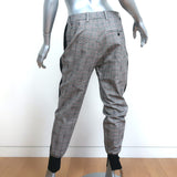 3.1 Phillip Lim Checked Jogger Pants Gray/Black Stretch Wool-Cotton Size 4