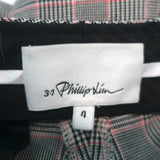 3.1 Phillip Lim Checked Jogger Pants Gray/Black Stretch Wool-Cotton Size 4