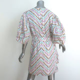 RHODE Pia Puff Sleeve Mini Dress White/Multi Printed Cotton Size Large