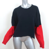 Zadig & Voltaire Colorblock Sweater Clarys Navy & Red Wool Size Medium