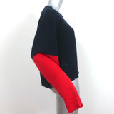 Zadig & Voltaire Colorblock Sweater Clarys Navy & Red Wool Size Medium