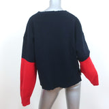Zadig & Voltaire Colorblock Sweater Clarys Navy & Red Wool Size Medium