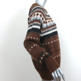 RE/DONE 50s Raglan Crew Sweater Brown Fair Isle Wool-Alpaca Size Medium