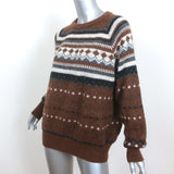 RE/DONE 50s Raglan Crew Sweater Brown Fair Isle Wool-Alpaca Size Medium