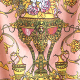 Versace Home Velvet Throw Blanket Pink Floral Vase Print