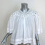 Isabel Marant Etoile Blouse White Cotton & Crochet Lace Size 38 Short Sleeve Top