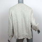 Isabel Marant Etoile Cutout Sweater Kelia Light Gray Distressed Knit Size 42