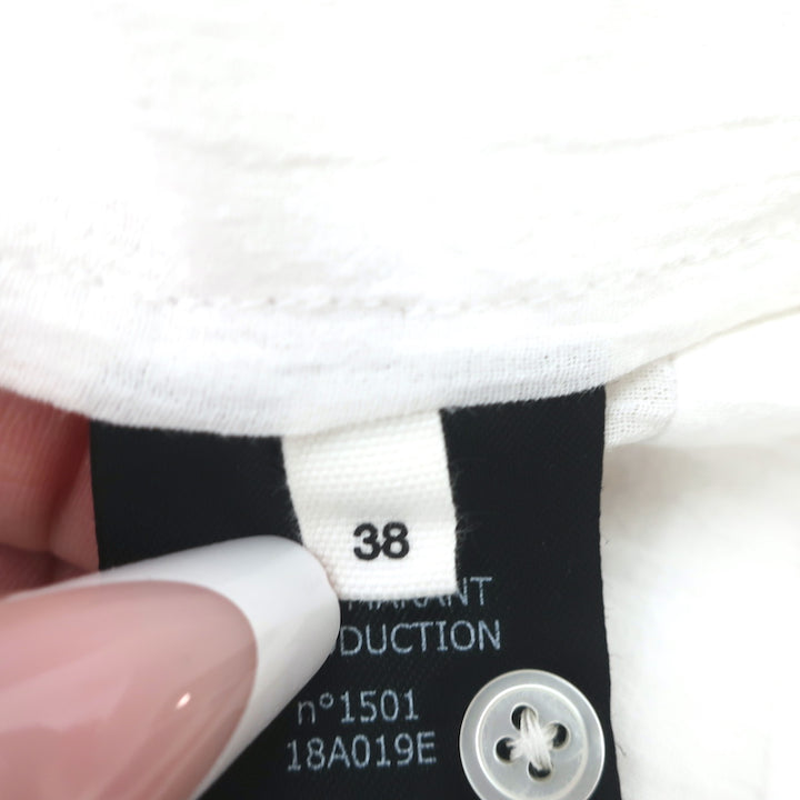 Isabel Marant Etoile Blouse White Cotton &amp; Crochet Lace Size 38 Short Sleeve Top