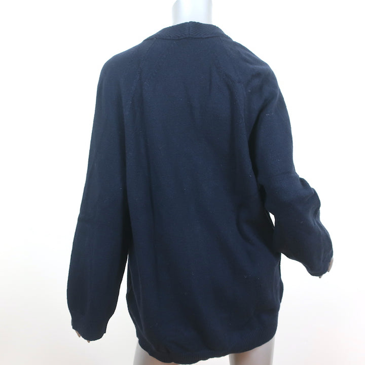 3.1 Phillip Lim Oversized Cardigan Navy Cotton-Cashmere Size Medium/Large