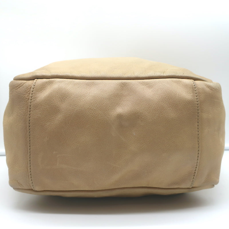 Yves Saint Laurent Multy Hobo Beige Leather Medium Shoulder Bag