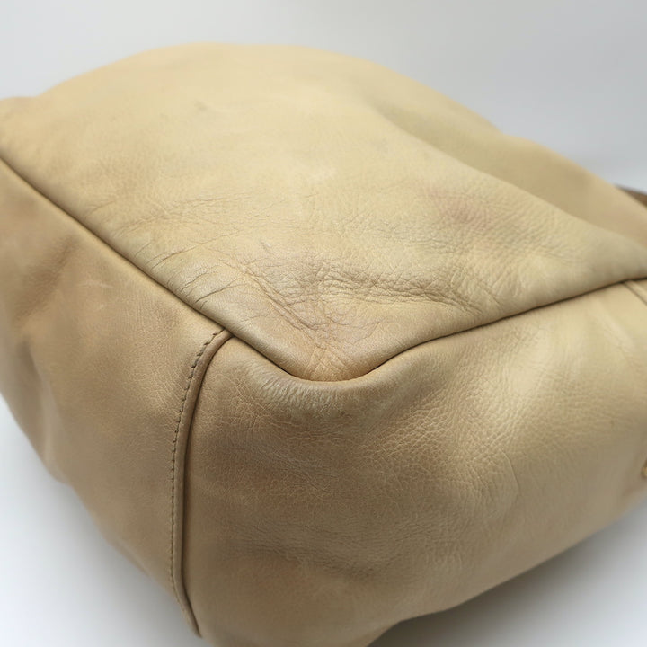 Yves Saint Laurent Multy Hobo Beige Leather Medium Shoulder Bag