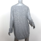 Haute Hippie Sequin Tunic Sweater Light Gray Silk-Cashmere Knit Size Medium