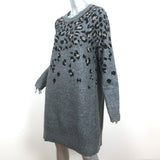 Rag & Bone Sweater Dress Isadora Gray Leopard Jacquard Knit Size Large