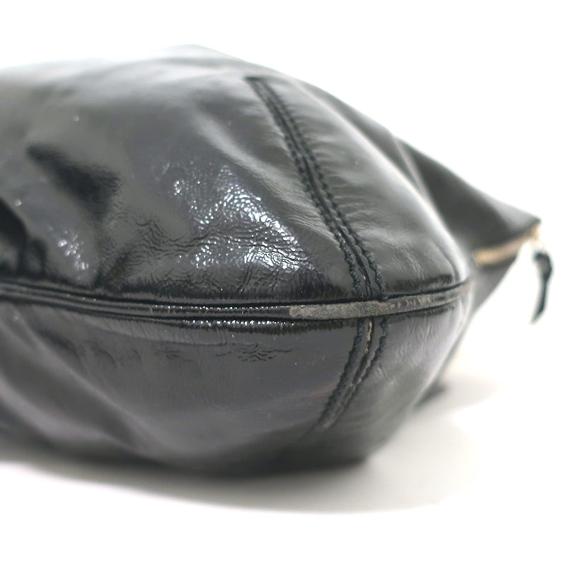 Yves Saint Laurent Tribute Tote Black Patent Leather Large Shoulder Bag
