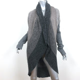 Autumn Cashmere Cocoon Cardigan Gray Cashmere-Blend Mixed Knit Size Large