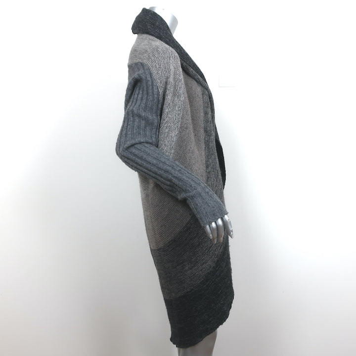 Autumn Cashmere Cocoon Cardigan Gray Cashmere-Blend Mixed Knit Size Large