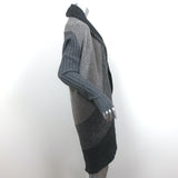 Autumn Cashmere Cocoon Cardigan Gray Cashmere-Blend Mixed Knit Size Large