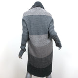 Autumn Cashmere Cocoon Cardigan Gray Cashmere-Blend Mixed Knit Size Large