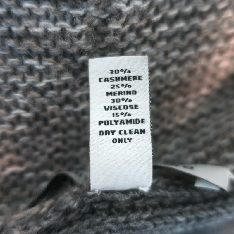 Autumn Cashmere Cocoon Cardigan Gray Cashmere-Blend Mixed Knit Size Large