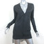 Vera Wang Chiffon-Hem Cardigan Charcoal Wool Size Medium V-Neck Sweater