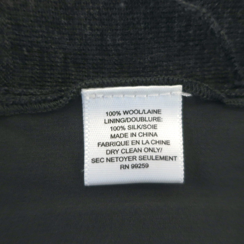 Vera Wang Chiffon-Hem Cardigan Charcoal Wool Size Medium V-Neck Sweater