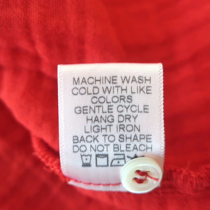 Xirena Rue Ruffle Tank Top Apple Red Cotton Gauze Size Small NEW