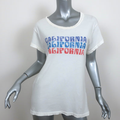 Current/Elliott California Crew Neck T-Shirt Ivory Size 2 Short Sleeve Top NEW